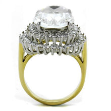 Load image into Gallery viewer, TK1894 - Two-Tone IP Gold (Ion Plating) Stainless Steel Ring with Top Grade Crystal  in Clear