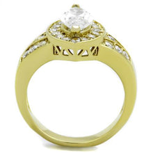 Load image into Gallery viewer, TK1896 - IP Gold(Ion Plating) Stainless Steel Ring with AAA Grade CZ  in Clear