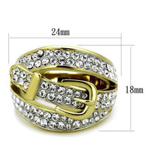 Load image into Gallery viewer, TK1906 - Two-Tone IP Gold (Ion Plating) Stainless Steel Ring with Top Grade Crystal  in Clear