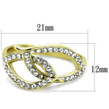 Load image into Gallery viewer, TK1907 - Two-Tone IP Gold (Ion Plating) Stainless Steel Ring with Top Grade Crystal  in Clear