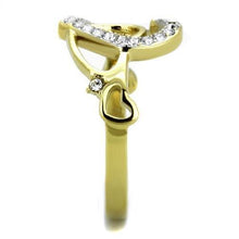 Load image into Gallery viewer, TK1908 - Two-Tone IP Gold (Ion Plating) Stainless Steel Ring with Top Grade Crystal  in Clear