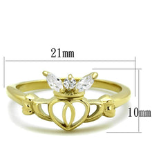 Load image into Gallery viewer, TK1926 - IP Gold(Ion Plating) Stainless Steel Ring with AAA Grade CZ  in Clear