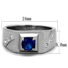Load image into Gallery viewer, TK1929 - High polished (no plating) Stainless Steel Ring with Synthetic Synthetic Glass in Montana