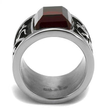 Load image into Gallery viewer, TK1964 - High polished (no plating) Stainless Steel Ring with Synthetic Synthetic Glass in Siam