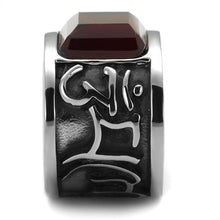 Load image into Gallery viewer, TK1964 - High polished (no plating) Stainless Steel Ring with Synthetic Synthetic Glass in Siam