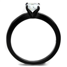 Load image into Gallery viewer, TK2013 - IP Black(Ion Plating) Stainless Steel Ring with AAA Grade CZ  in Clear