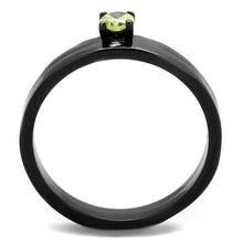 Load image into Gallery viewer, TK2015 - IP Black(Ion Plating) Stainless Steel Ring with AAA Grade CZ  in Apple Green color