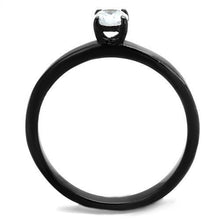 Load image into Gallery viewer, TK2016 - IP Black(Ion Plating) Stainless Steel Ring with AAA Grade CZ  in Clear