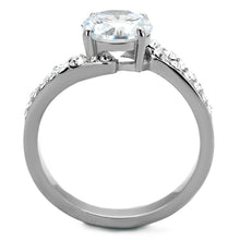 Load image into Gallery viewer, TK2040 - High polished (no plating) Stainless Steel Ring with AAA Grade CZ  in Clear