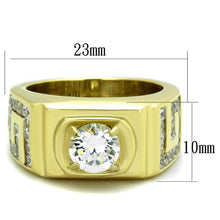 Load image into Gallery viewer, TK2045 - IP Gold(Ion Plating) Stainless Steel Ring with AAA Grade CZ  in Clear