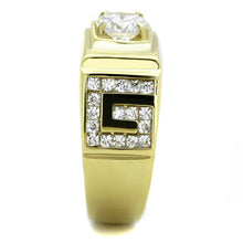 Load image into Gallery viewer, TK2045 - IP Gold(Ion Plating) Stainless Steel Ring with AAA Grade CZ  in Clear
