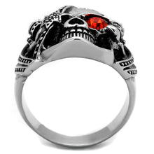 Load image into Gallery viewer, TK2061 - High polished (no plating) Stainless Steel Ring with Top Grade Crystal  in Orange