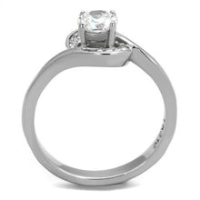 Load image into Gallery viewer, TK2116 - High polished (no plating) Stainless Steel Ring with AAA Grade CZ  in Clear