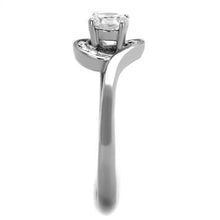 Load image into Gallery viewer, TK2116 - High polished (no plating) Stainless Steel Ring with AAA Grade CZ  in Clear