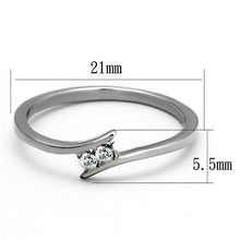 Load image into Gallery viewer, TK2121 - High polished (no plating) Stainless Steel Ring with AAA Grade CZ  in Clear