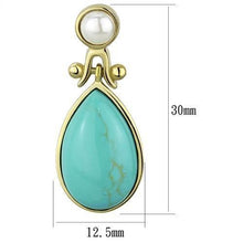 Load image into Gallery viewer, TK2151 - IP Gold(Ion Plating) Stainless Steel Earrings with Synthetic Turquoise in Turquoise