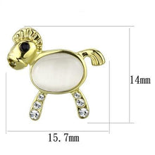Load image into Gallery viewer, TK2152 - IP Gold(Ion Plating) Stainless Steel Earrings with Synthetic Cat Eye in White