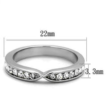 Load image into Gallery viewer, TK2163 - High polished (no plating) Stainless Steel Ring with Top Grade Crystal  in Clear