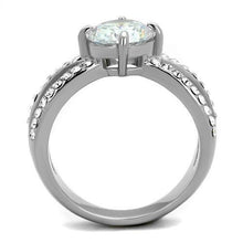 Load image into Gallery viewer, TK2165 - High polished (no plating) Stainless Steel Ring with AAA Grade CZ  in Clear