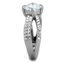 Load image into Gallery viewer, TK2165 - High polished (no plating) Stainless Steel Ring with AAA Grade CZ  in Clear