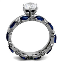 Load image into Gallery viewer, TK2175 - High polished (no plating) Stainless Steel Ring with AAA Grade CZ  in Clear