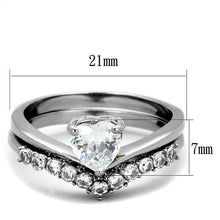 Load image into Gallery viewer, TK2178 - High polished (no plating) Stainless Steel Ring with AAA Grade CZ  in Clear