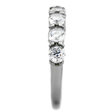 Load image into Gallery viewer, TK2182 - High polished (no plating) Stainless Steel Ring with AAA Grade CZ  in Clear