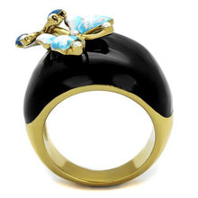 Load image into Gallery viewer, TK2212 - IP Gold(Ion Plating) Stainless Steel Ring with Top Grade Crystal  in White AB