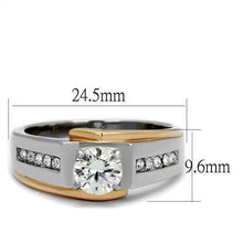 Load image into Gallery viewer, TK2218 - Two-Tone IP Rose Gold Stainless Steel Ring with AAA Grade CZ  in Clear