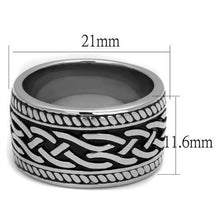 Load image into Gallery viewer, TK2239 - High polished (no plating) Stainless Steel Ring with Epoxy  in Jet