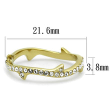 Load image into Gallery viewer, TK2255 - IP Gold(Ion Plating) Stainless Steel Ring with Top Grade Crystal  in Clear