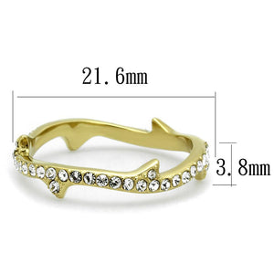 TK2255 - IP Gold(Ion Plating) Stainless Steel Ring with Top Grade Crystal  in Clear