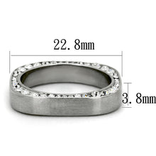Load image into Gallery viewer, TK2261 - High polished (no plating) Stainless Steel Ring with Top Grade Crystal  in Clear