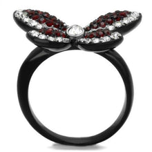 Load image into Gallery viewer, TK2273 - Two-Tone IP Black (Ion Plating) Stainless Steel Ring with Top Grade Crystal  in Siam
