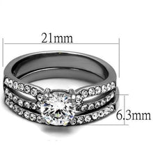 Load image into Gallery viewer, TK2292 - High polished (no plating) Stainless Steel Ring with AAA Grade CZ  in Clear