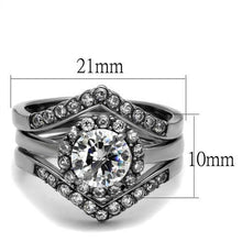 Load image into Gallery viewer, TK2297 - High polished (no plating) Stainless Steel Ring with AAA Grade CZ  in Clear