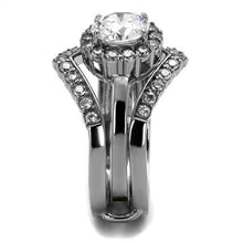 Load image into Gallery viewer, TK2297 - High polished (no plating) Stainless Steel Ring with AAA Grade CZ  in Clear
