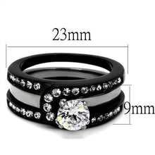 Load image into Gallery viewer, TK2303 - Two-Tone IP Black (Ion Plating) Stainless Steel Ring with AAA Grade CZ  in Clear