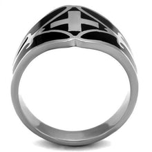 Load image into Gallery viewer, TK2314 - High polished (no plating) Stainless Steel Ring with Epoxy  in Jet