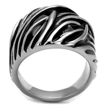Load image into Gallery viewer, TK2338 - High polished (no plating) Stainless Steel Ring with Epoxy  in Jet