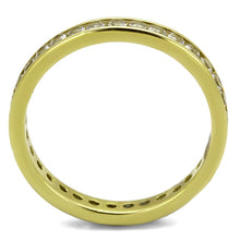 Load image into Gallery viewer, TK2343G - IP Gold(Ion Plating) Stainless Steel Ring with AAA Grade CZ  in Clear