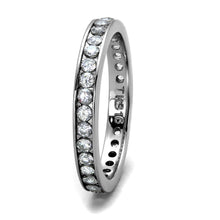 Load image into Gallery viewer, TK2343 - High polished (no plating) Stainless Steel Ring with AAA Grade CZ  in Clear