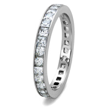 Load image into Gallery viewer, TK2344 - High polished (no plating) Stainless Steel Ring with AAA Grade CZ  in Clear