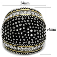 Load image into Gallery viewer, TK2369 - Two-Tone IP Gold (Ion Plating) Stainless Steel Ring with Top Grade Crystal  in Clear