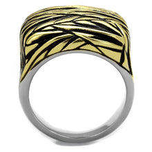 Load image into Gallery viewer, TK2370 - Two-Tone IP Gold (Ion Plating) Stainless Steel Ring with Epoxy  in Jet