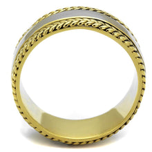 Load image into Gallery viewer, TK2375 - Two-Tone IP Gold (Ion Plating) Stainless Steel Ring with Epoxy  in Jet
