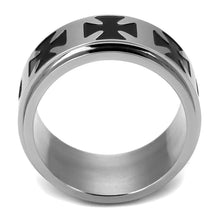 Load image into Gallery viewer, TK2391 - High polished (no plating) Stainless Steel Ring with Epoxy  in Jet