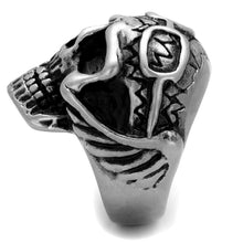 Load image into Gallery viewer, TK2414 - Antique Silver Stainless Steel Ring with Epoxy  in Jet