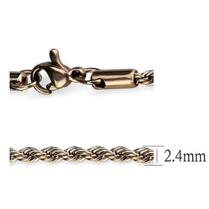 TK2433R - IP Rose Gold(Ion Plating) Stainless Steel Chain with No Stone