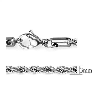 TK2434 - High polished (no plating) Stainless Steel Chain with No Stone